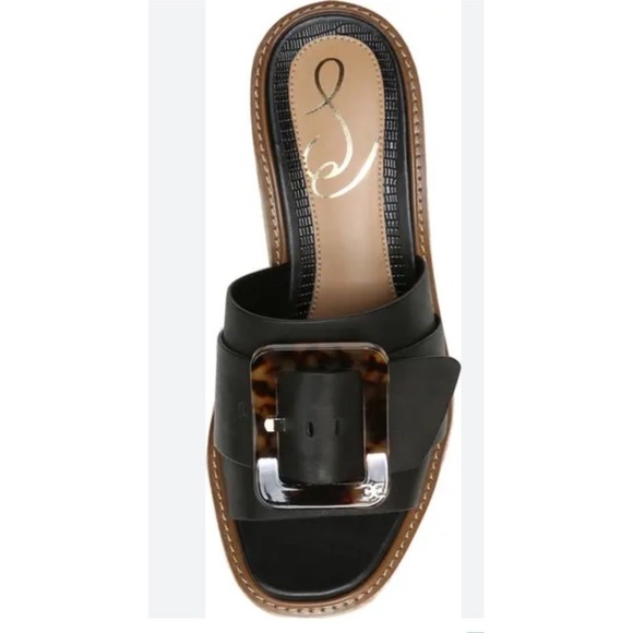 Sam Edelman LIVI Sandals Size 8 M Black Espadrille Platform Buckle Preppy MINT - Picture 1 of 8